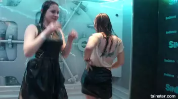 Cute chicks party underneath the club shower Screencap 11 on sinx.preview.netperv.com