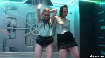 Cute chicks party underneath the club shower Screencap 19 on sinx.preview.netperv.com