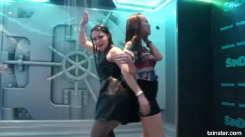 Cute chicks party underneath the club shower Screencap 2 on sinx.preview.netperv.com