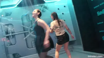 Cute chicks party underneath the club shower Screencap 5 on sinx.preview.netperv.com