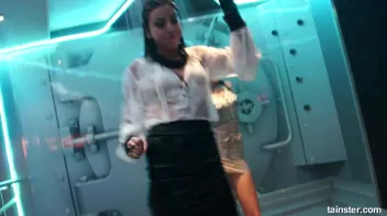 Cute chicks party underneath the club shower Screencap 52 on sinx.preview.netperv.com