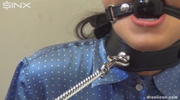 Leashed Brunette Drools While Humiliated With Ball Gag Screencap 20 on sinx.preview.netperv.com