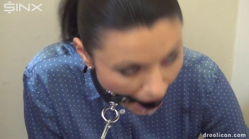 Leashed Brunette Drools While Humiliated With Ball Gag Screencap 40 on sinx.preview.netperv.com