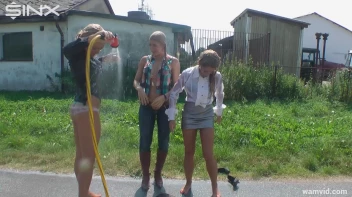 Two city girls and country girl get soaked outside Screencap 13 on sinx.preview.netperv.com