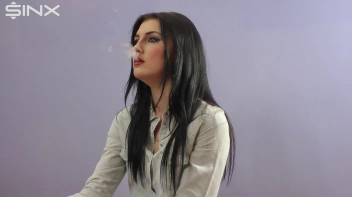 Dark Haired Teen Smokes In Red Lipstick Screencap 34 on sinx.preview.netperv.com