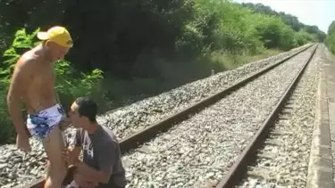 Latest deal - innocent french twink used in exhib rail train outdoor