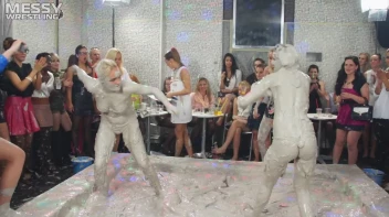 Messy Wrestling: Shiny Babes Brawl Hard In The Mud - Topless Take-Down!! Screencap 61 on sinx.preview.netperv.com