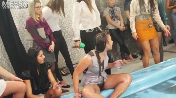 Messy Wrestling: Oil 'Em Up And Watch The Slimy Show X2!! 2 Audience Fights!!! Screencap 89 on sinx.preview.netperv.com