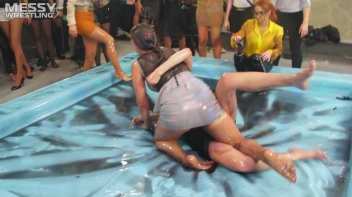 Messy Wrestling: Oil 'Em Up And Watch The Slimy Show X2!! 2 Audience Fights!!! Screencap 92 on sinx.preview.netperv.com