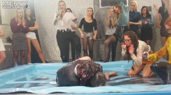 Messy Wrestling: Oil 'Em Up And Watch The Slimy Show X2!! 2 Audience Fights!!! Screencap 28 on sinx.preview.netperv.com