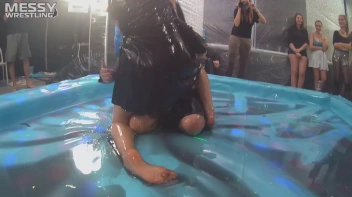 Messy Wrestling: Oil 'Em Up And Watch The Slimy Show X2!! 2 Audience Fights!!! Screencap 35 on sinx.preview.netperv.com