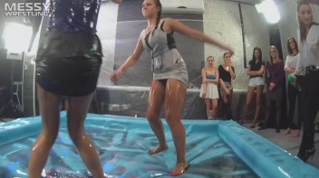 Messy Wrestling: Oil 'Em Up And Watch The Slimy Show X2!! 2 Audience Fights!!! Screencap 74 on sinx.preview.netperv.com