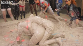 Messy Wrestling: Fully Clothed Fueds In The Mud! 4 No Mercy Catfighters Get Their Slop On! Screencap 73 on sinx.preview.netperv.com