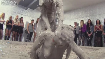 Muddy Wrestling: Fired Up Eurobabes Bring On The Mess - Audience Gets It! Screencap 84 on sinx.preview.netperv.com