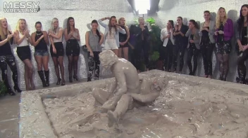 Muddy Wrestling: Fired Up Eurobabes Bring On The Mess - Audience Gets It! Screencap 85 on sinx.preview.netperv.com