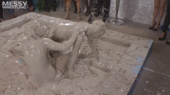 Muddy Wrestling: Fired Up Eurobabes Bring On The Mess - Audience Gets It! Screencap 89 on sinx.preview.netperv.com