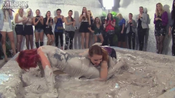 Muddy Wrestling: Fired Up Eurobabes Bring On The Mess - Audience Gets It! Screencap 10 on sinx.preview.netperv.com