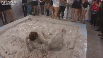 Muddy Wrestling: Fired Up Eurobabes Bring On The Mess - Audience Gets It! Screencap 15 on sinx.preview.netperv.com