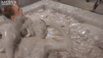 Muddy Wrestling: Fired Up Eurobabes Bring On The Mess - Audience Gets It! Screencap 18 on sinx.preview.netperv.com