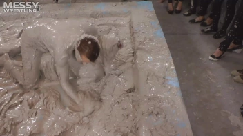 Muddy Wrestling: Fired Up Eurobabes Bring On The Mess - Audience Gets It! Screencap 22 on sinx.preview.netperv.com