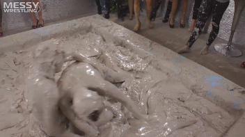 Muddy Wrestling: Fired Up Eurobabes Bring On The Mess - Audience Gets It! Screencap 27 on sinx.preview.netperv.com