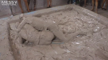 Muddy Wrestling: Fired Up Eurobabes Bring On The Mess - Audience Gets It! Screencap 28 on sinx.preview.netperv.com