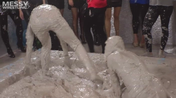 Muddy Wrestling: Fired Up Eurobabes Bring On The Mess - Audience Gets It! Screencap 32 on sinx.preview.netperv.com