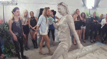 Muddy Wrestling: Fired Up Eurobabes Bring On The Mess - Audience Gets It! Screencap 41 on sinx.preview.netperv.com