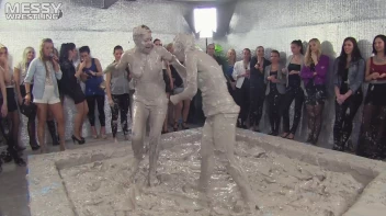 Muddy Wrestling: Fired Up Eurobabes Bring On The Mess - Audience Gets It! Screencap 45 on sinx.preview.netperv.com