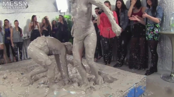 Muddy Wrestling: Fired Up Eurobabes Bring On The Mess - Audience Gets It! Screencap 51 on sinx.preview.netperv.com