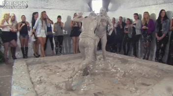 Muddy Wrestling: Fired Up Eurobabes Bring On The Mess - Audience Gets It! Screencap 60 on sinx.preview.netperv.com
