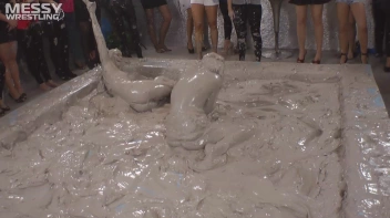 Muddy Wrestling: Fired Up Eurobabes Bring On The Mess - Audience Gets It! Screencap 68 on sinx.preview.netperv.com