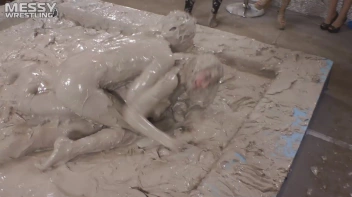 Muddy Wrestling: Fired Up Eurobabes Bring On The Mess - Audience Gets It! Screencap 82 on sinx.preview.netperv.com