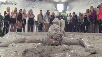 Muddy Wrestling: Fired Up Eurobabes Bring On The Mess - Audience Gets It! Screencap 83 on sinx.preview.netperv.com