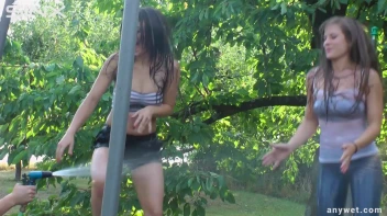 Cute Brunettes Get Drenched On Trampoline Screencap 44 on sinx.preview.netperv.com
