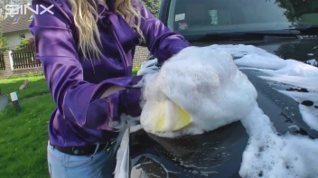 Wet & Messy Car Washing For Playful Blonde Screencap 12 on sinx.preview.netperv.com