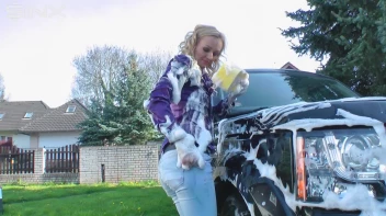 Wet & Messy Car Washing For Playful Blonde Screencap 19 on sinx.preview.netperv.com