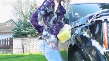 Wet & Messy Car Washing For Playful Blonde Screencap 22 on sinx.preview.netperv.com