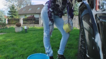 Wet & Messy Car Washing For Playful Blonde Screencap 29 on sinx.preview.netperv.com