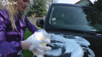 Wet & Messy Car Washing For Playful Blonde Screencap 6 on sinx.preview.netperv.com