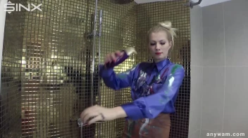 Fully Dressed Blonde Washes Off In The Shower Screencap 2 on sinx.preview.netperv.com