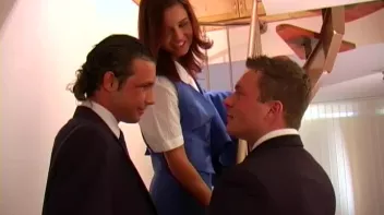 Male Pilots Pull a Sandwich On Sexy Stewardess Screencap 15 on sinx.preview.netperv.com