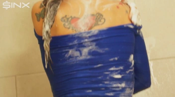 Fully Clothed Brunette Lathers Up In The Shower Screencap 47 on sinx.preview.netperv.com