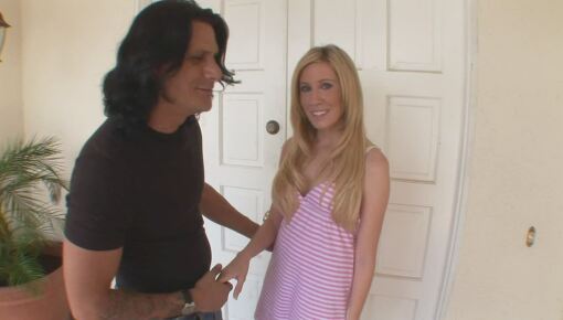 Latest deal - The sweet blonde gets a dick right between the doors