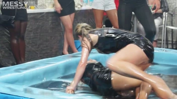 Messy Wrestling: Slop-Happy Mess Freaks Wriggle In The Oil And Rip Some Pantyhose To Shreds! Screencap 25 on sinx.preview.netperv.com