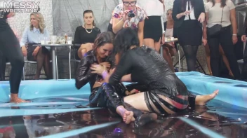 Messy Wrestling: Slop-Happy Mess Freaks Wriggle In The Oil And Rip Some Pantyhose To Shreds! Screencap 59 on sinx.preview.netperv.com