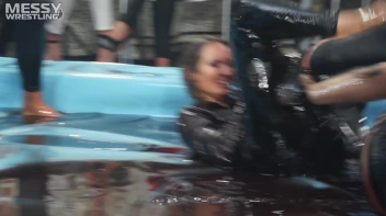 Messy Wrestling: Slop-Happy Mess Freaks Wriggle In The Oil And Rip Some Pantyhose To Shreds! Screencap 60 on sinx.preview.netperv.com