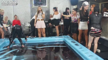 Messy Wrestling: Slop-Happy Mess Freaks Wriggle In The Oil And Rip Some Pantyhose To Shreds! Screencap 70 on sinx.preview.netperv.com