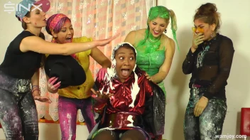 Paint Covered Cuties Are Drenched In Catfight Screencap 11 on sinx.preview.netperv.com