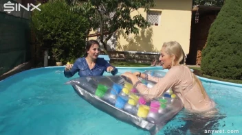 Besties Nearly Get Caught Playing In Backyard Pool! Screencap 21 on sinx.preview.netperv.com